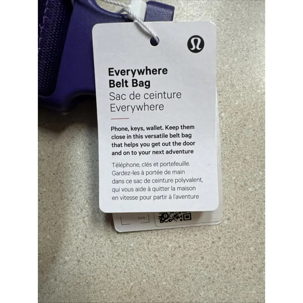 Lululemon Everywhere Belt Bag Atomic Purple Wobbley Wordmark NWT